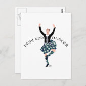 Scottish Dancer Highland Fling Postkarte (Vorne/Hinten)