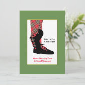 Scottish Dancing Feet Tartan Peraonalized Party Einladung (Stehend Vorderseite)