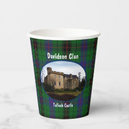 Scottish Davidson Clan Castle Tartan Pappbecher