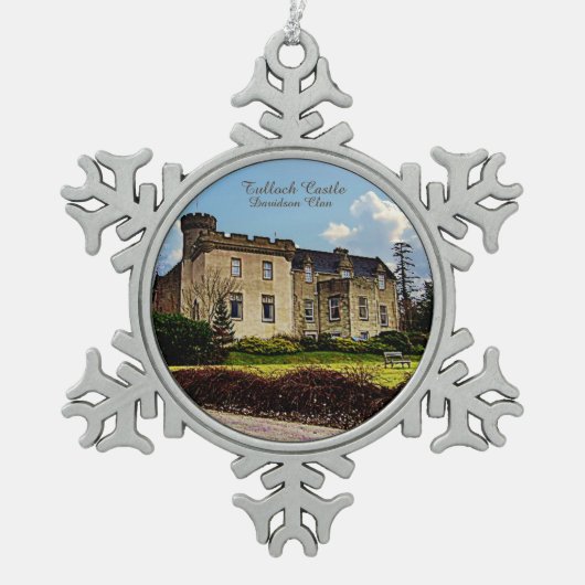 Scottish Davidson Clan Tulloch Castle Xmas Schneeflocken Zinn-Ornament (Vorderseite)