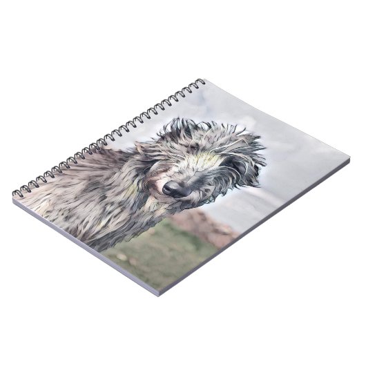 Scottish Deerhound Art Lined Spiral Notebook Notizblock (Linke Seite)