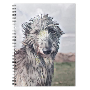 Scottish Deerhound Art Lined Spiral Notebook Notizblock