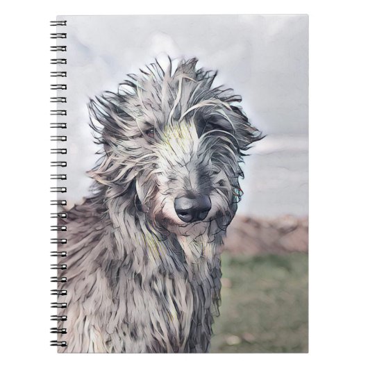 Scottish Deerhound Art Lined Spiral Notebook Notizblock (Vorderseite)