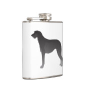 Scottish Deerhound Basic Dog Breed Silhouette Flachmann (Rechts)