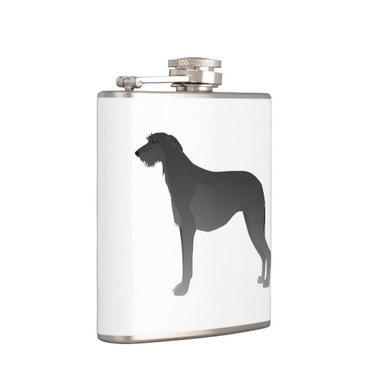 Scottish Deerhound Basic Dog Breed Silhouette Flachmann (Rechts)