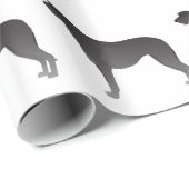 Scottish Deerhound Basic Dog Breed Silhouette Geschenkpapier (Rolleneckpunkt)