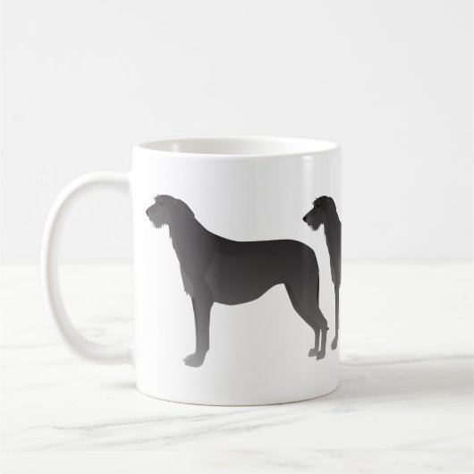 Scottish Deerhound Basic Dog Breed Silhouette Kaffeetasse (Links)
