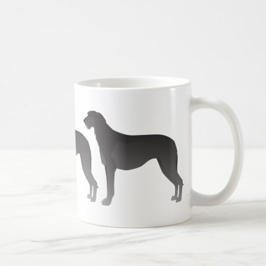 Scottish Deerhound Basic Dog Breed Silhouette Kaffeetasse (Rechts)