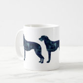 Scottish Deerhound Black Watercolor Silhouette Kaffeetasse (Vorderseite Links)
