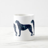 Scottish Deerhound Black Watercolor Silhouette Kaffeetasse (Mittel)
