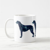 Scottish Deerhound Black Watercolor Silhouette Kaffeetasse (Links)