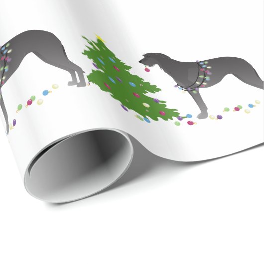 Scottish Deerhound Christmas Design Geschenkpapier (Rolleneckpunkt)