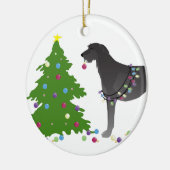 Scottish Deerhound Christmas Design Keramik Ornament (Links)