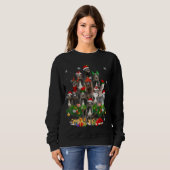 Scottish Deerhound Christmas Tree Lights Funny Dog Sweatshirt (Vorne ganz)