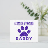 Scottish Deerhound Daddy Gifts Designs Postkarte (Stehend Vorderseite)
