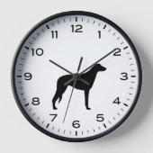 Scottish Deerhound Dog Breed Silhouette Uhr (Vorderseite)