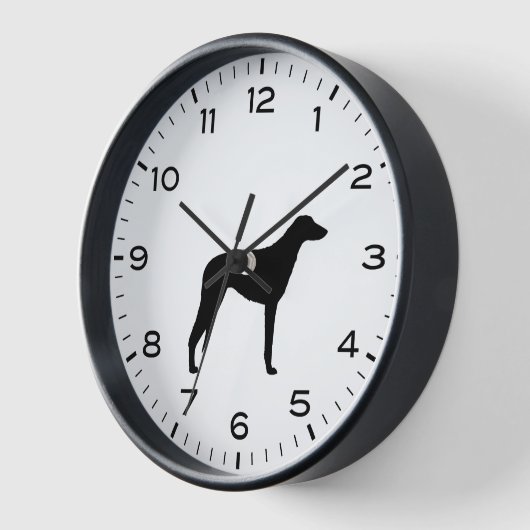 Scottish Deerhound Dog Breed Silhouette Uhr (Winkel)
