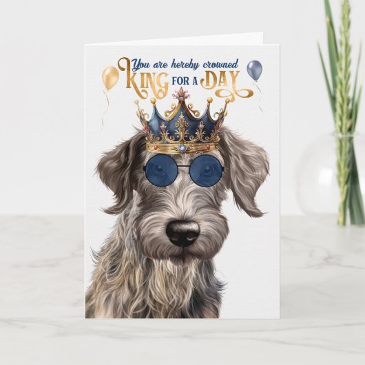 Scottish Deerhound Dog King für Day Funny Birthday Karte (Vorderseite)