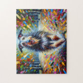 Scottish Deerhound Dog Portrait Akryllische Kunstd Puzzle (Vertikal)