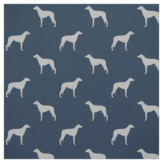 Scottish Deerhound Dog Silhouetten Gemustert Stoff (Muster)