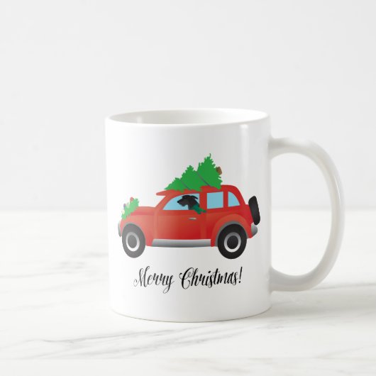 Scottish Deerhound Driving Car - Tree on Top Kaffeetasse (Rechts)