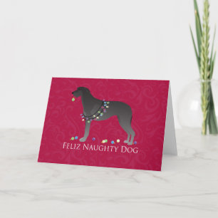 Scottish Deerhound Feliz Naughty Dog Weihnachten