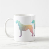Scottish Deerhound Geometric Pattern Silhouette Kaffeetasse (Links)