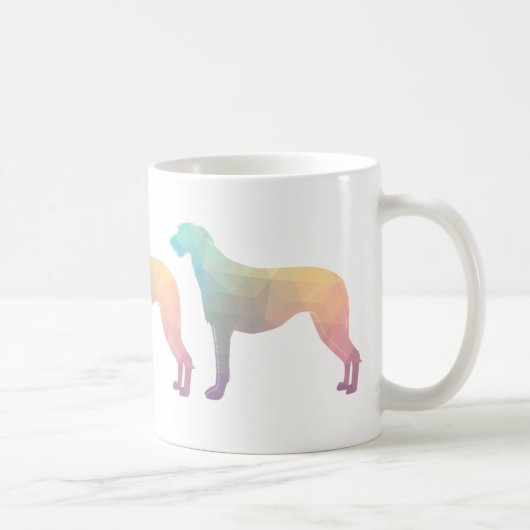 Scottish Deerhound Geometric Pattern Silhouette Kaffeetasse (Rechts)