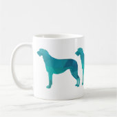 Scottish Deerhound Geometric Pattern Silhouette Kaffeetasse (Links)