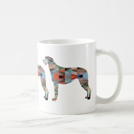 Scottish Deerhound Geometric Pattern Silhouette Kaffeetasse