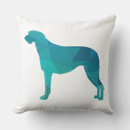 Scottish Deerhound Geometric Pattern Silhouette Kissen