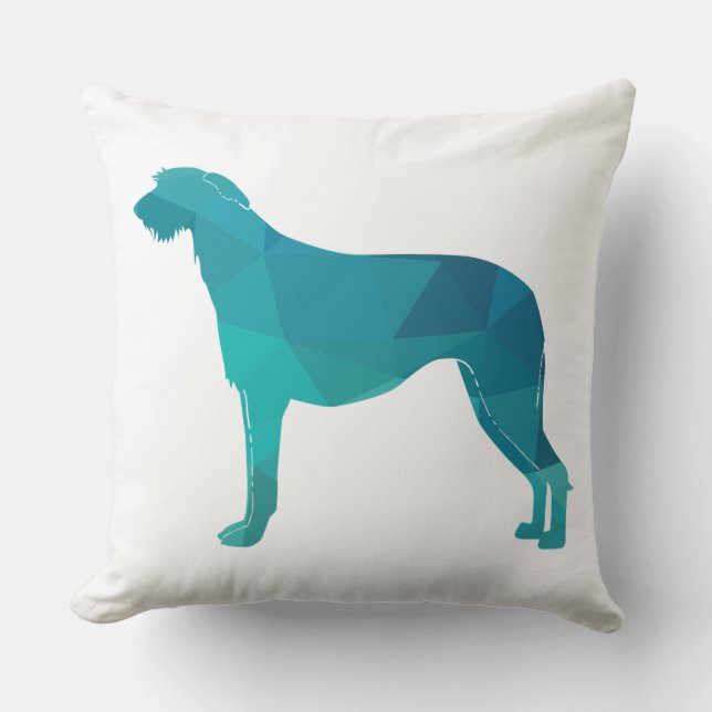 Scottish Deerhound Geometric Pattern Silhouette Kissen (Vorderseite)