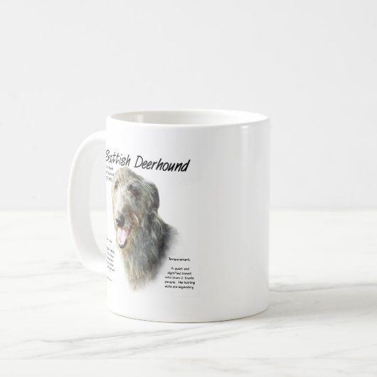 Scottish Deerhound History Design Kaffeetasse (Vorderseite Links)
