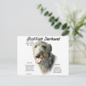 Scottish Deerhound History Design Postkarte (Stehend Vorderseite)
