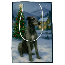 Scottish Deerhound Holiday Mittlere Geschenktüte