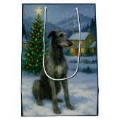 Scottish Deerhound Holiday Mittlere Geschenktüte (Rückseite)