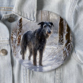 Scottish Deerhound Let It Snow Christmas Button (Beispiel)