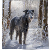 Scottish Deerhound Let It Snow Christmas Duschvorhang (Vorderseite)