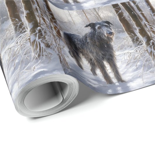 Scottish Deerhound Let It Snow Christmas Geschenkpapier (Rolleneckpunkt)