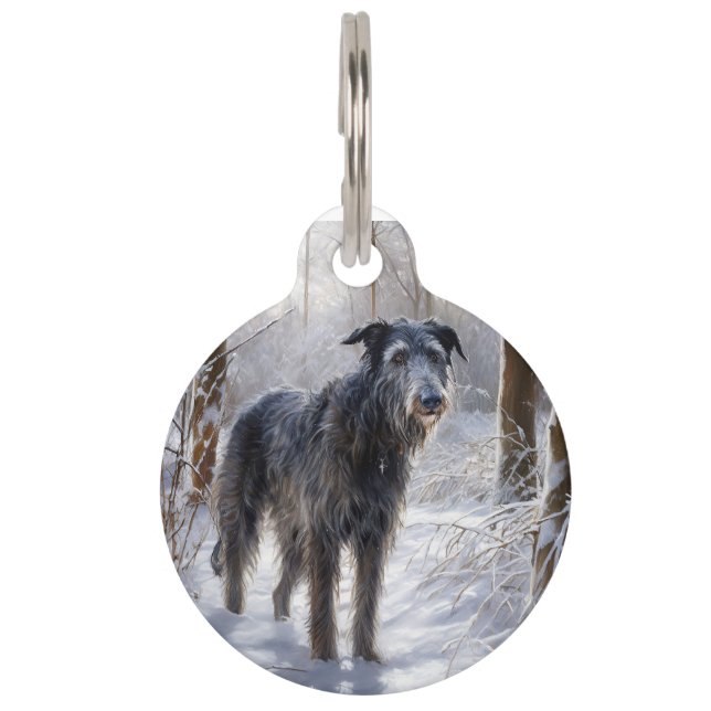 Scottish Deerhound Let It Snow Christmas Haustiermarke (Vorderseite)