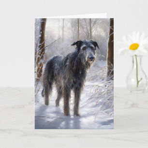 Scottish Deerhound Let It Snow Christmas Karte