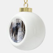 Scottish Deerhound Let It Snow Christmas Keramik Kugel-Ornament (Rechts)