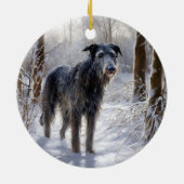 Scottish Deerhound Let It Snow Christmas Keramik Ornament (Hinten)
