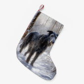 Scottish Deerhound Let It Snow Christmas Kleiner Weihnachtsstrumpf (Vorderansicht (hängend))