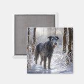Scottish Deerhound Let It Snow Christmas Magnet (Vorderseite/Rückseite)