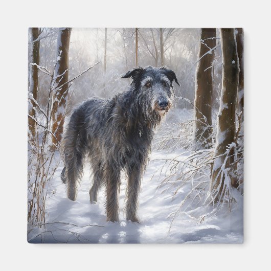 Scottish Deerhound Let It Snow Christmas Magnet (Vorne)