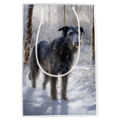 Scottish Deerhound Let It Snow Christmas Mittlere Geschenktüte (Vorderseite)