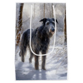 Scottish Deerhound Let It Snow Christmas Mittlere Geschenktüte (Rückseite)