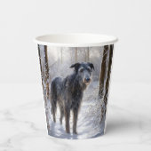 Scottish Deerhound Let It Snow Christmas Pappbecher (Rückseite)