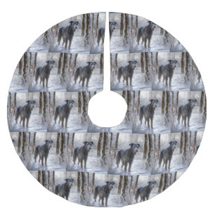 Scottish Deerhound Let It Snow Christmas Polyester Weihnachtsbaumdecke